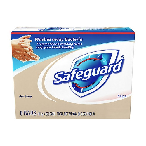 Safeguard Antibacterial Deodorant Bar Soaps Beige Color 4 oz Each 8 Count