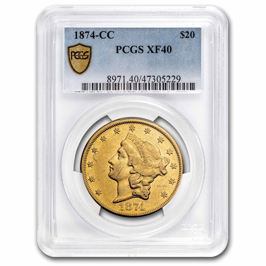 1874-CC $20 Liberty Gold Double Eagle XF-40 PCGS