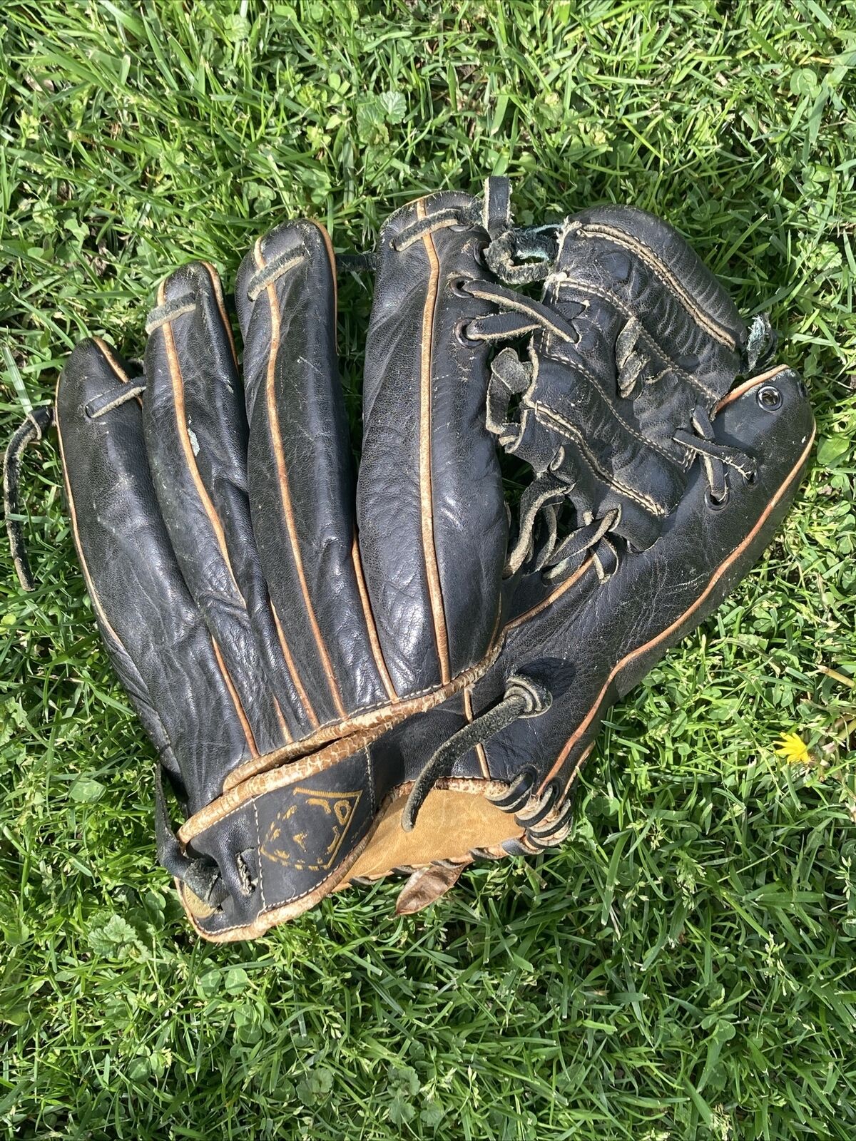 Vintage Orco Japanese Baseball Glove Mitt Black Leather Rare Right Handed