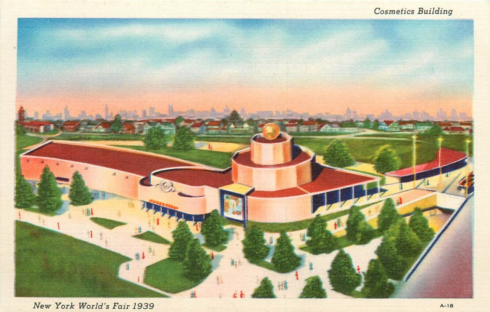Cosmetics Building New York Worlds Fair NY 1939 Postcard