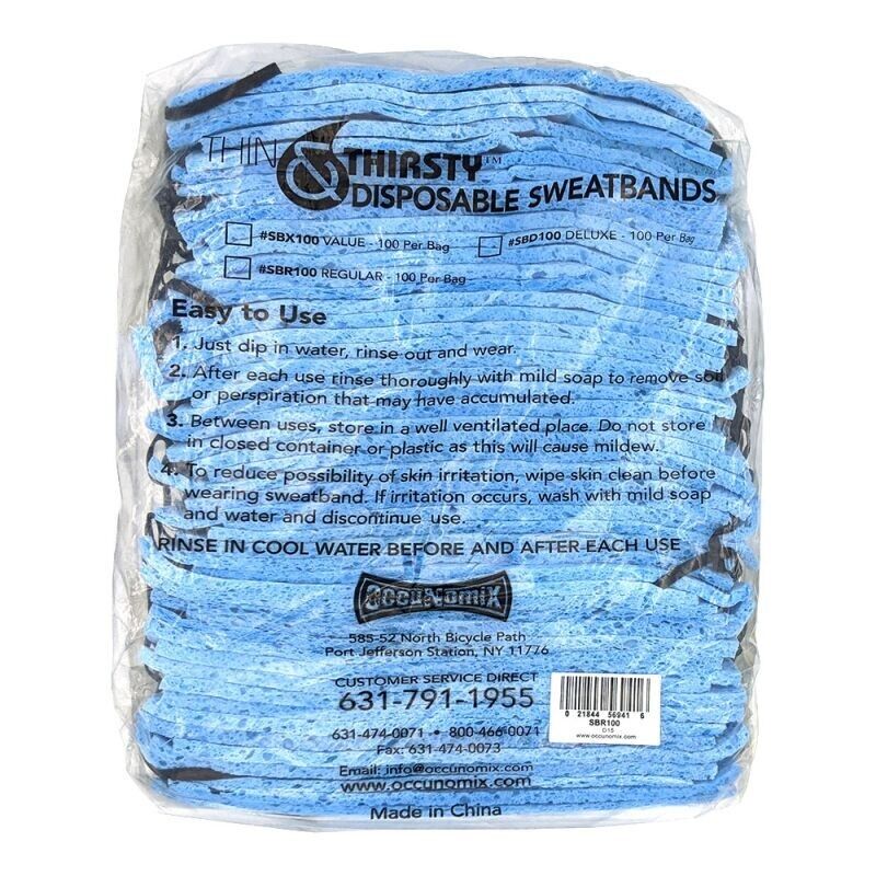100- SBR100 Traditional Absorbent Disposable Cellulose Sponge Cooling Sweatbands