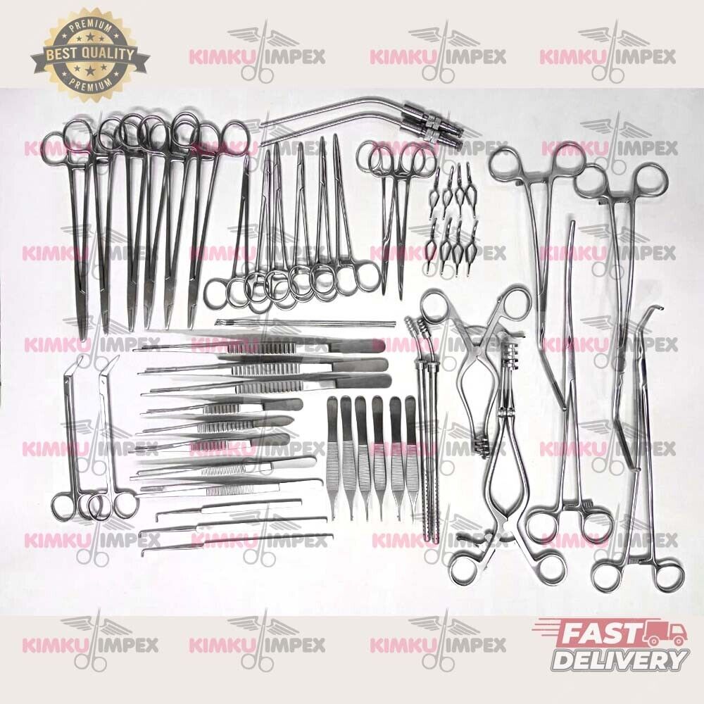Vascular Surgery Set Surgical Medical Instruments 52 Pieces