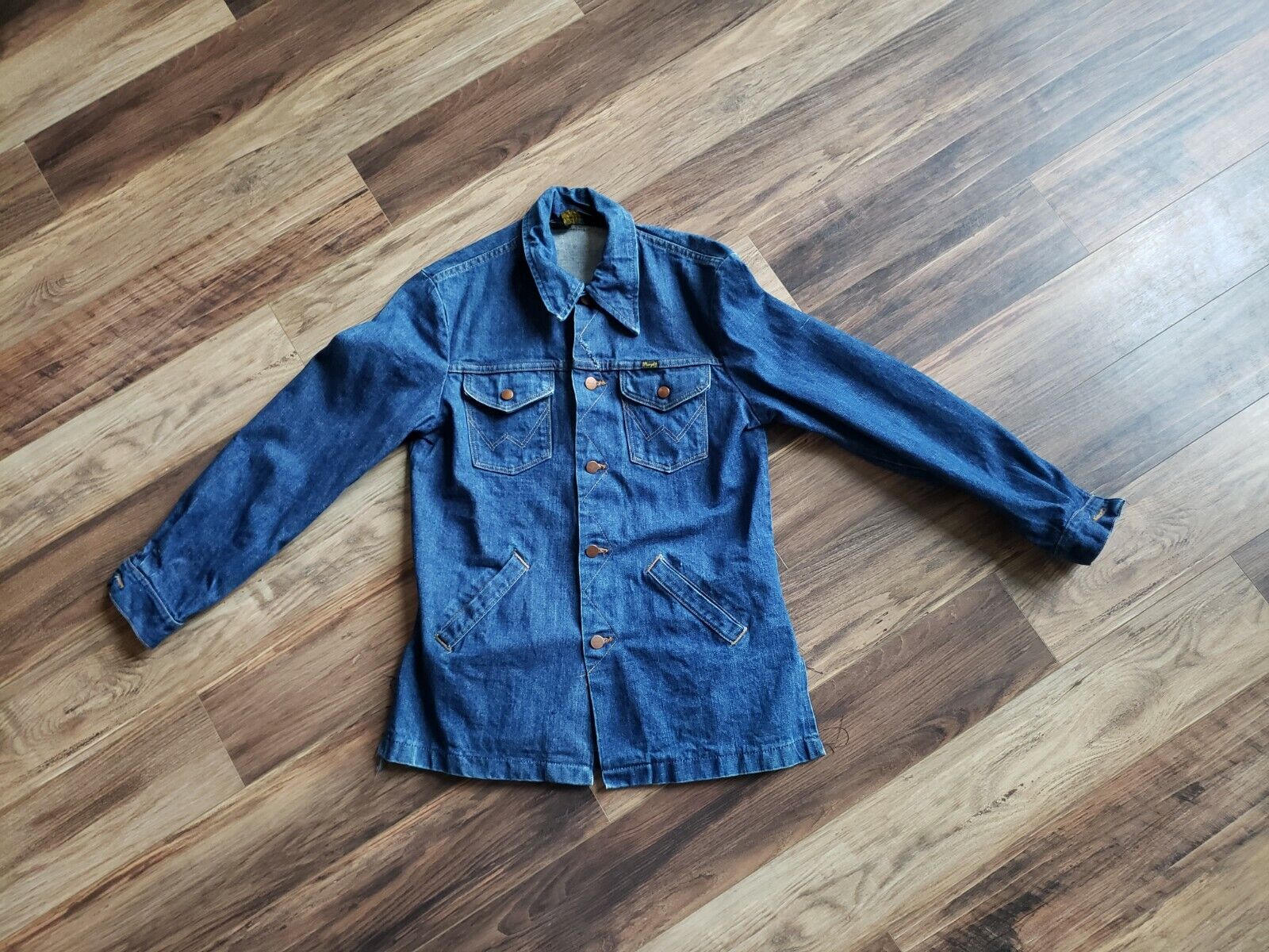 Vintage 1960s Wrangler Denim Button Up Trucker Jacket Size Medium