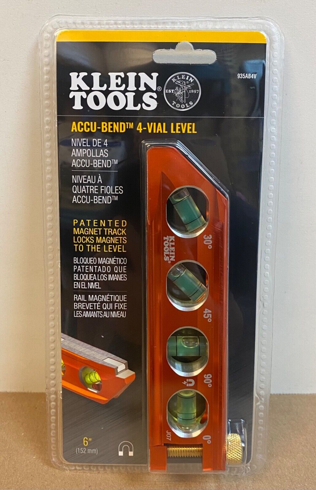 NEW Klein Tools ACCU-BEND Magnetic Level - 4 Vial 935AB4V ____ FREE USA SHIPPING