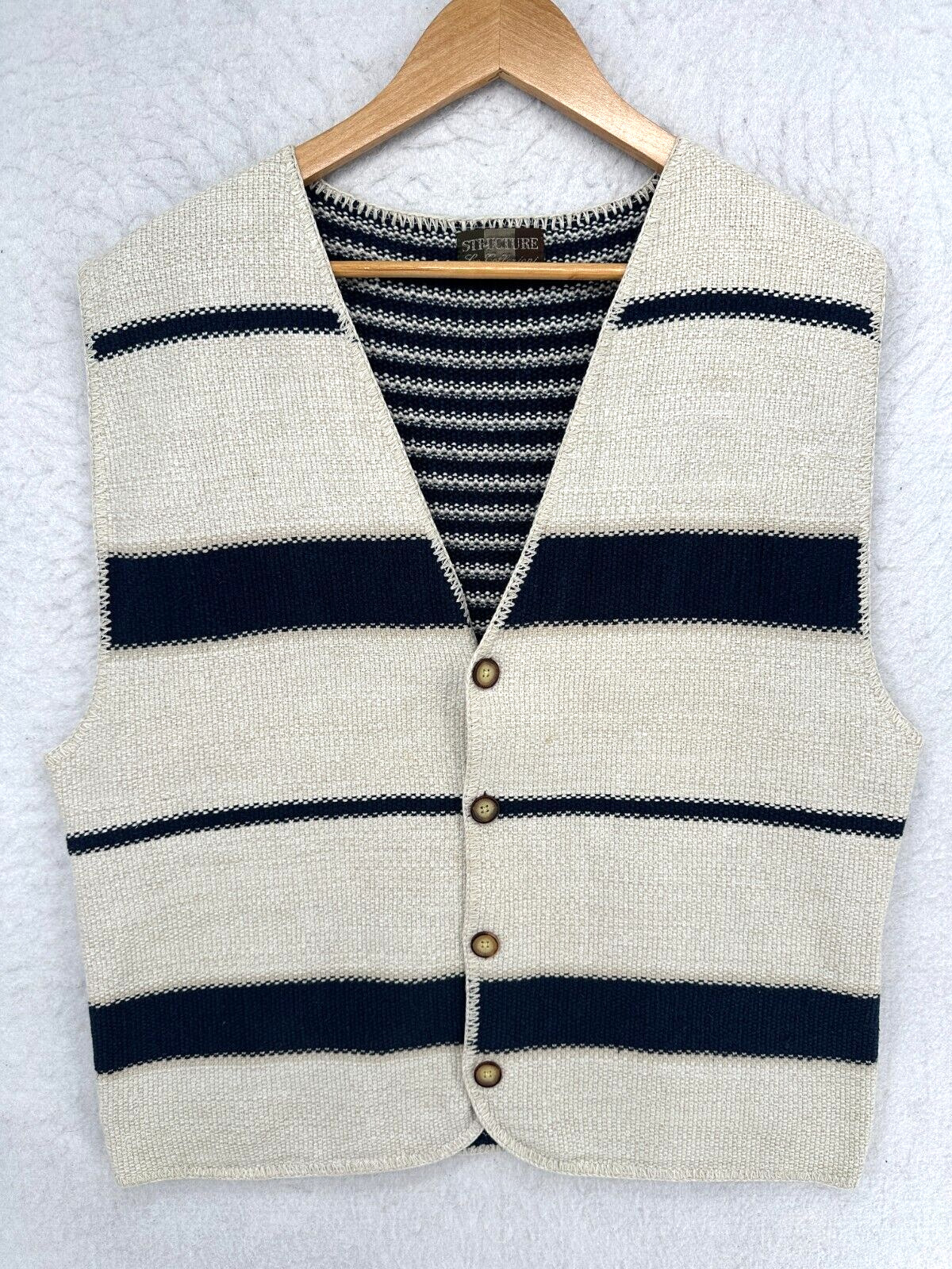 Vintage Structure Le Collezioni Sweater Vest Men\'s Large ? Button Grandpa Carpet