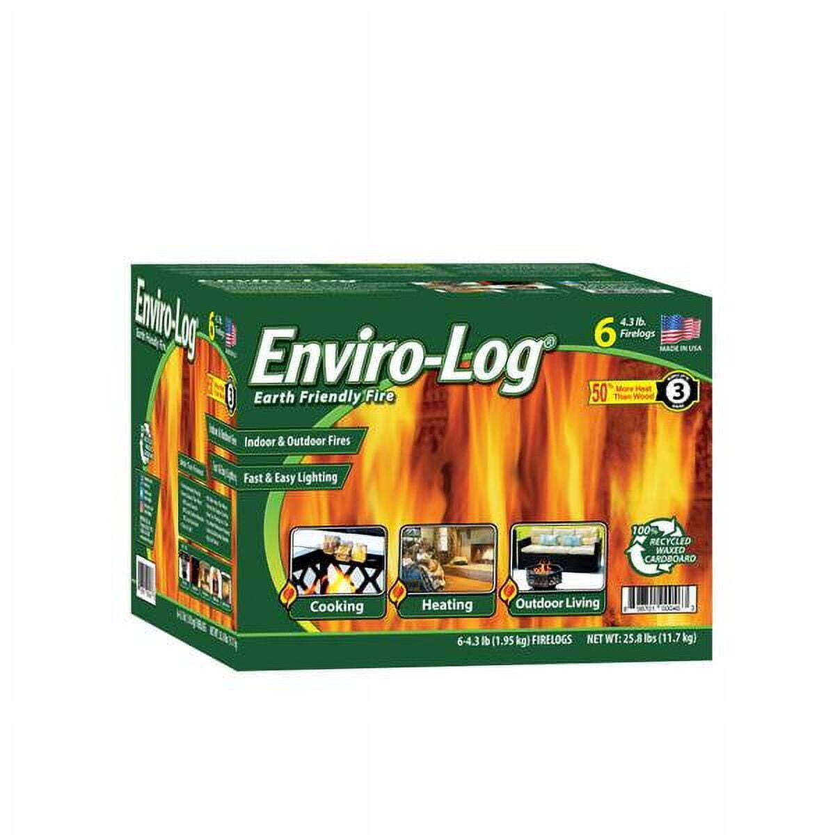 Enviro-Log Indoor and Outdoor Fire Wood, 4.3 lb Firelogs, 25.8 lbs, 6 Count US