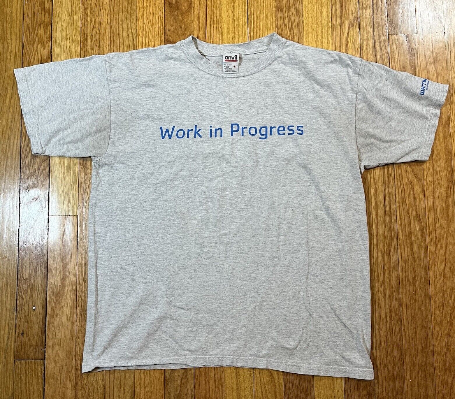 Vintage WHITNEY MUSEUM Work In Progress T Shirt Size Large ANVIL TAG Art