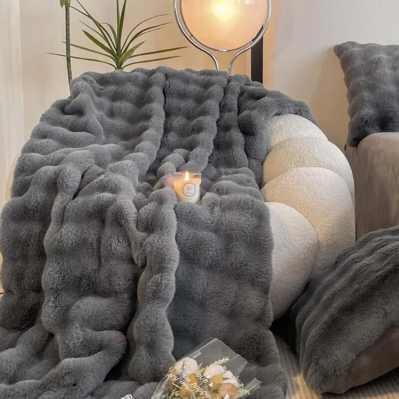 Warm Faux Fur Blankets Luxury Super Soft Plush Blanket Fluffy Throw Blanket