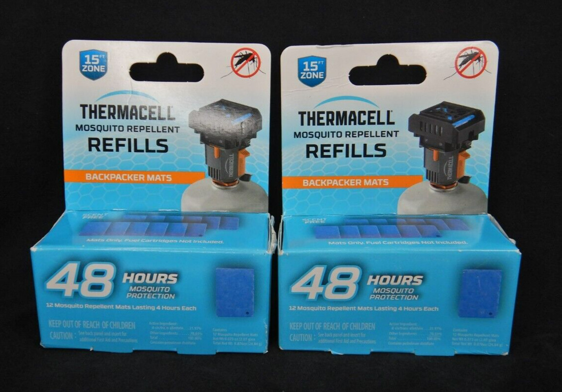24 pack ThermaCELL Mosquito Repellent Refills Backpacker Mats 48-Hour Protection