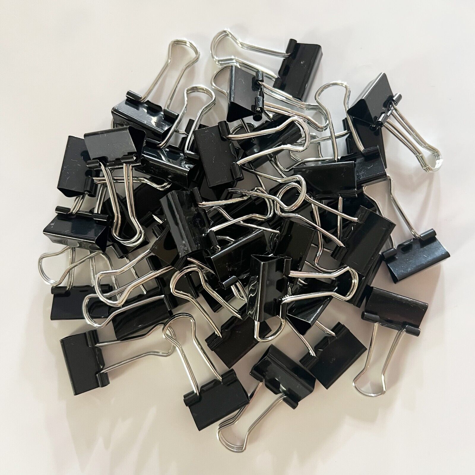 Small Binder Clips, Black Color, Horizontal width 3/4IN, Small Metal Paper Clamp
