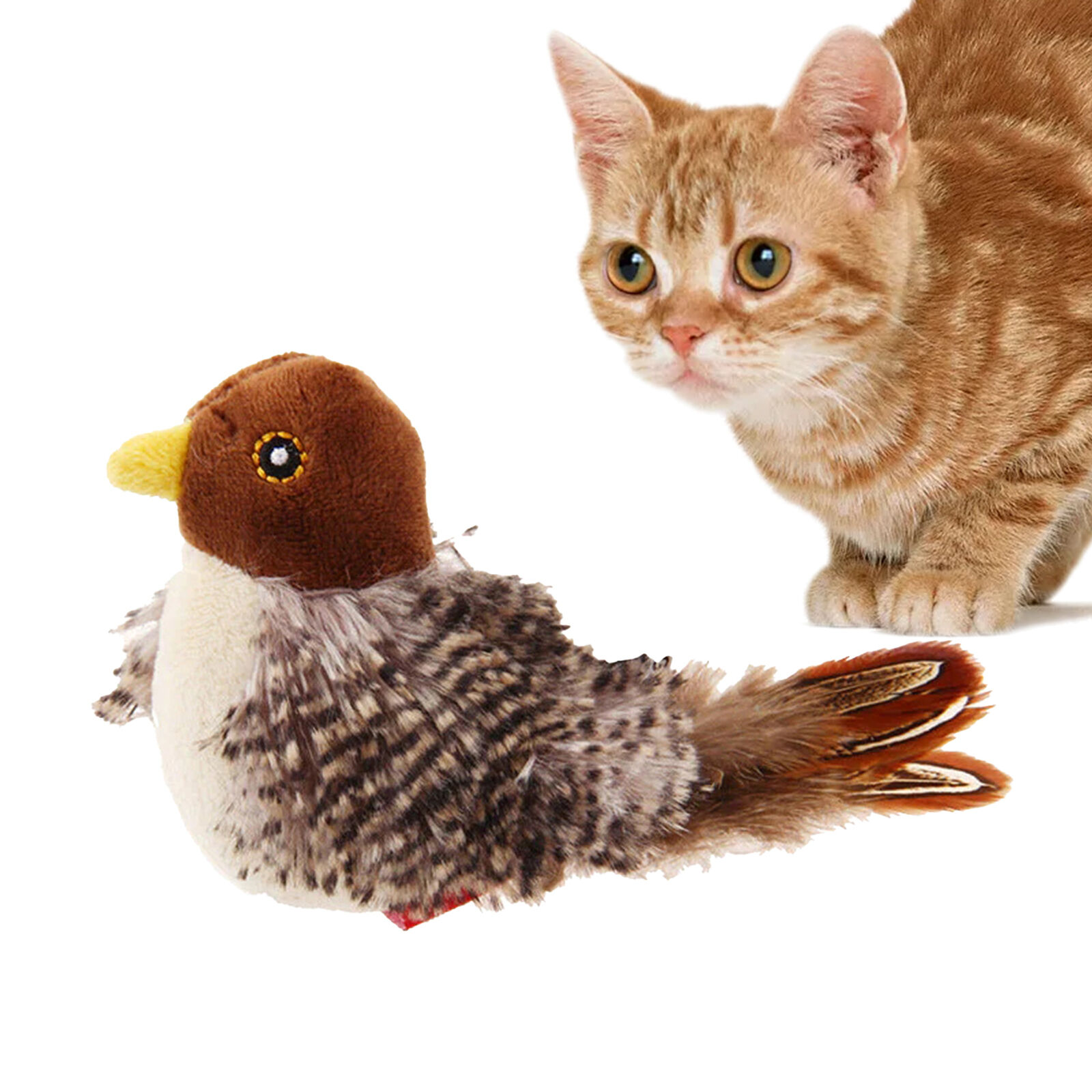 Simulation Bird Interactive Cat Toy, Sounds And Flapping Movements For Exercise
