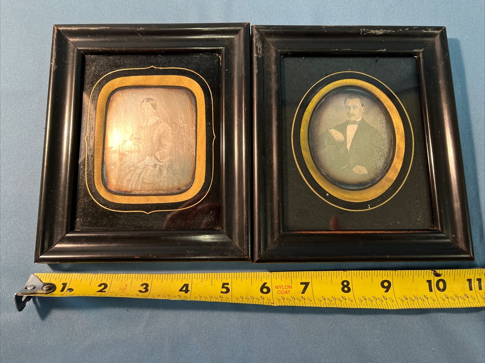 Two Vintage DAGUERREOTYPE’s Man & Woman, Very old Photos
