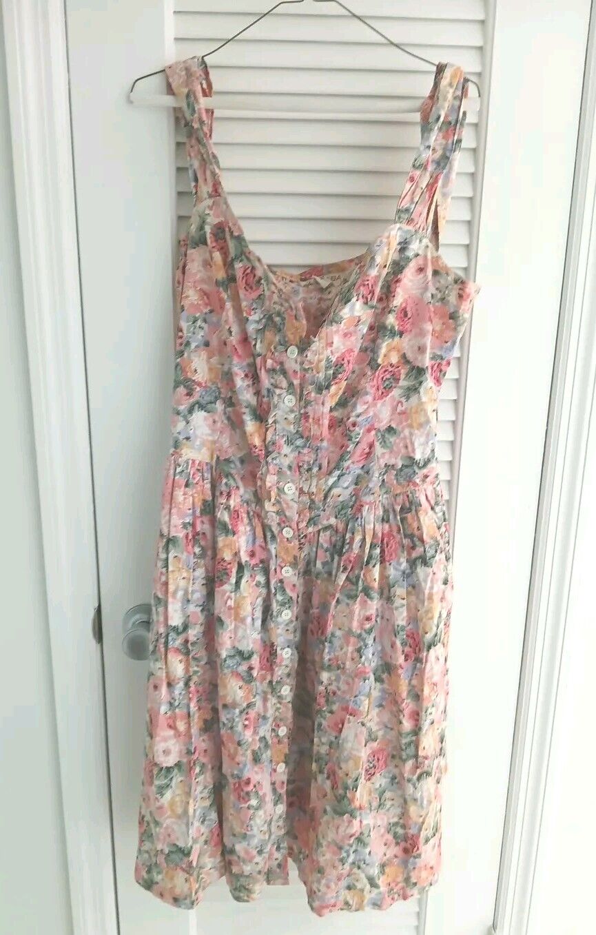 Beautiful Vintage Star of India Casual Dress Womens Large Floral Cottage.