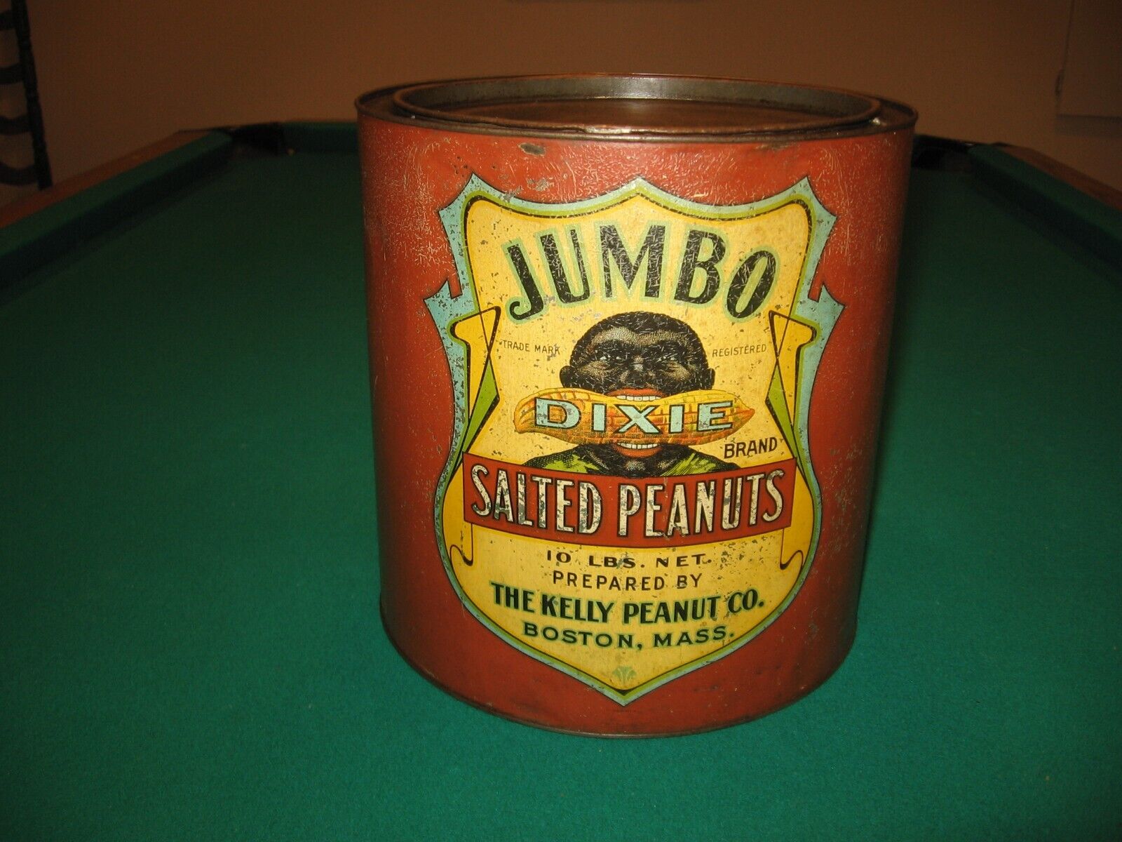 antique salted peanuts advertising tin