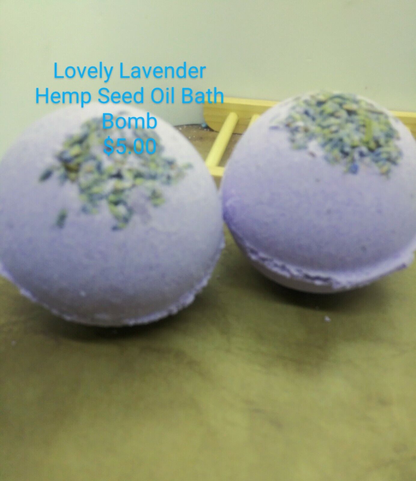 Handmade Lovely Lavender Hemp Seed Oil Bath Bombs. Gluten Free,Vegan. USA