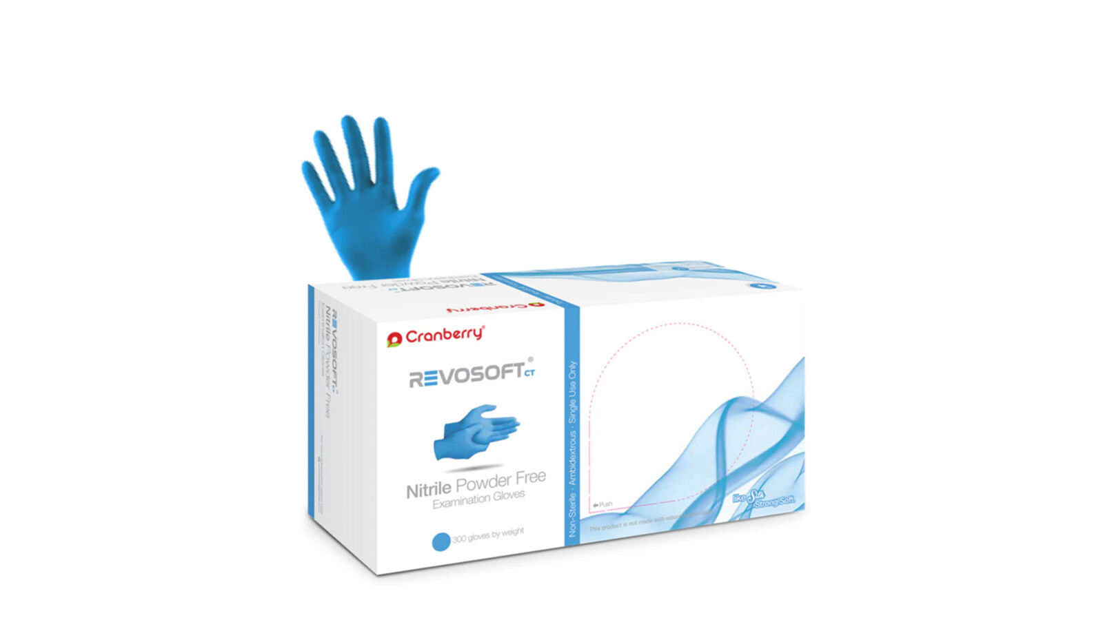 Cranberry Revosoft Nitrile Examination Gloves Medium, Box of 300- 3277