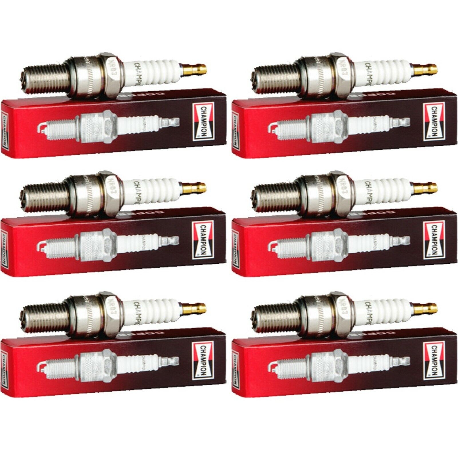 6 Champion Industrial Spark Plugs Set for 1935 HUPMOBILE SERIES 517-W