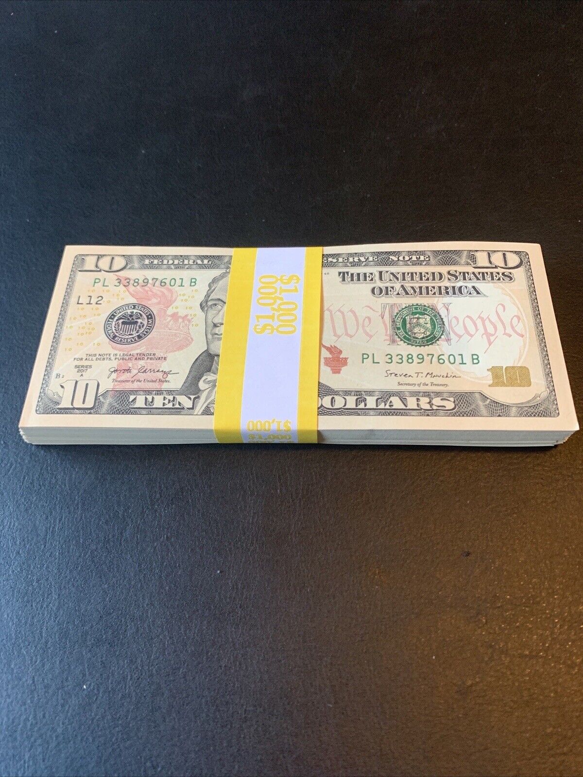 $10 bill - 5 Uncirculated $10 Bills In Sequential Order