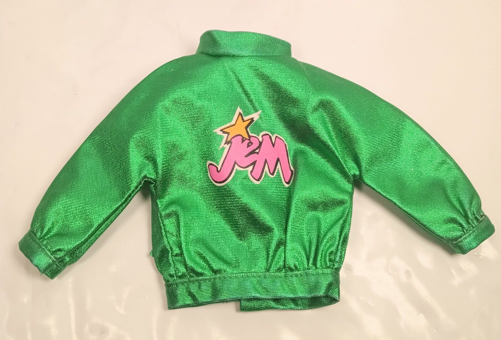 Vtg 1987 Jem Fashion Green Lame` On The Road With Jem Logo Jacket