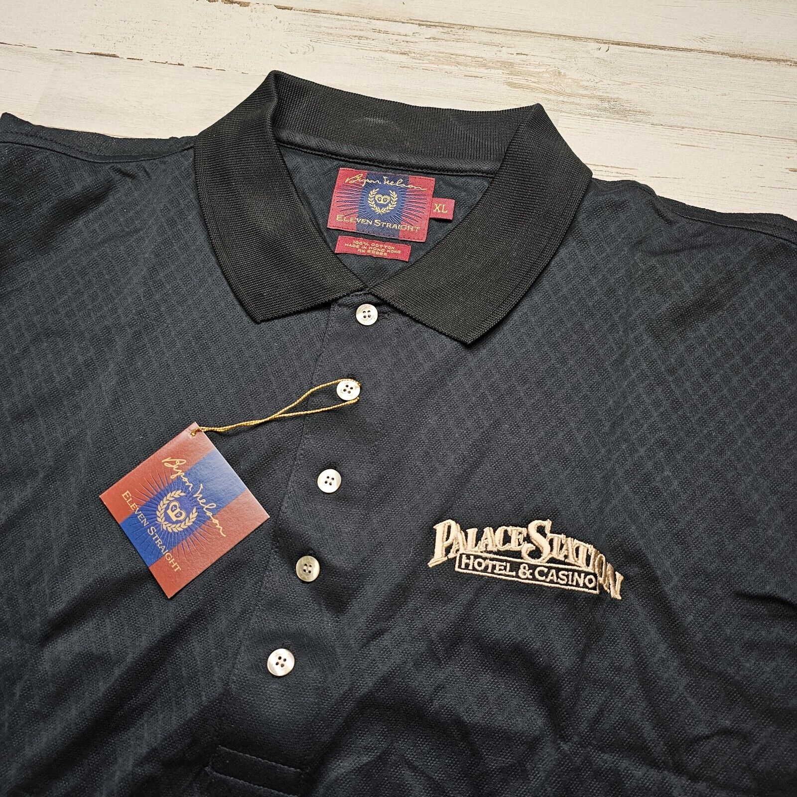 VTG NEW PALACE STATION Hotel & Casino Las Vegas Embroidered Polo Golf Shirt XL
