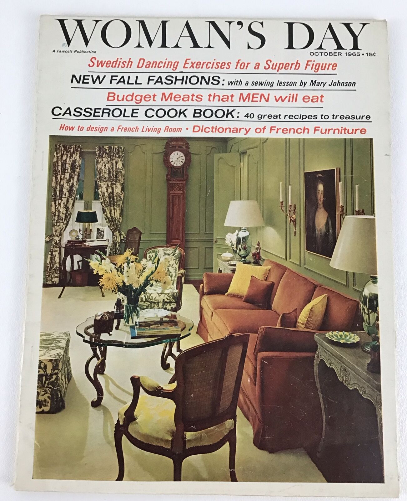 Vintage Woman\'s Day Magazine October 1965 Dictionary French Furniture Fashion