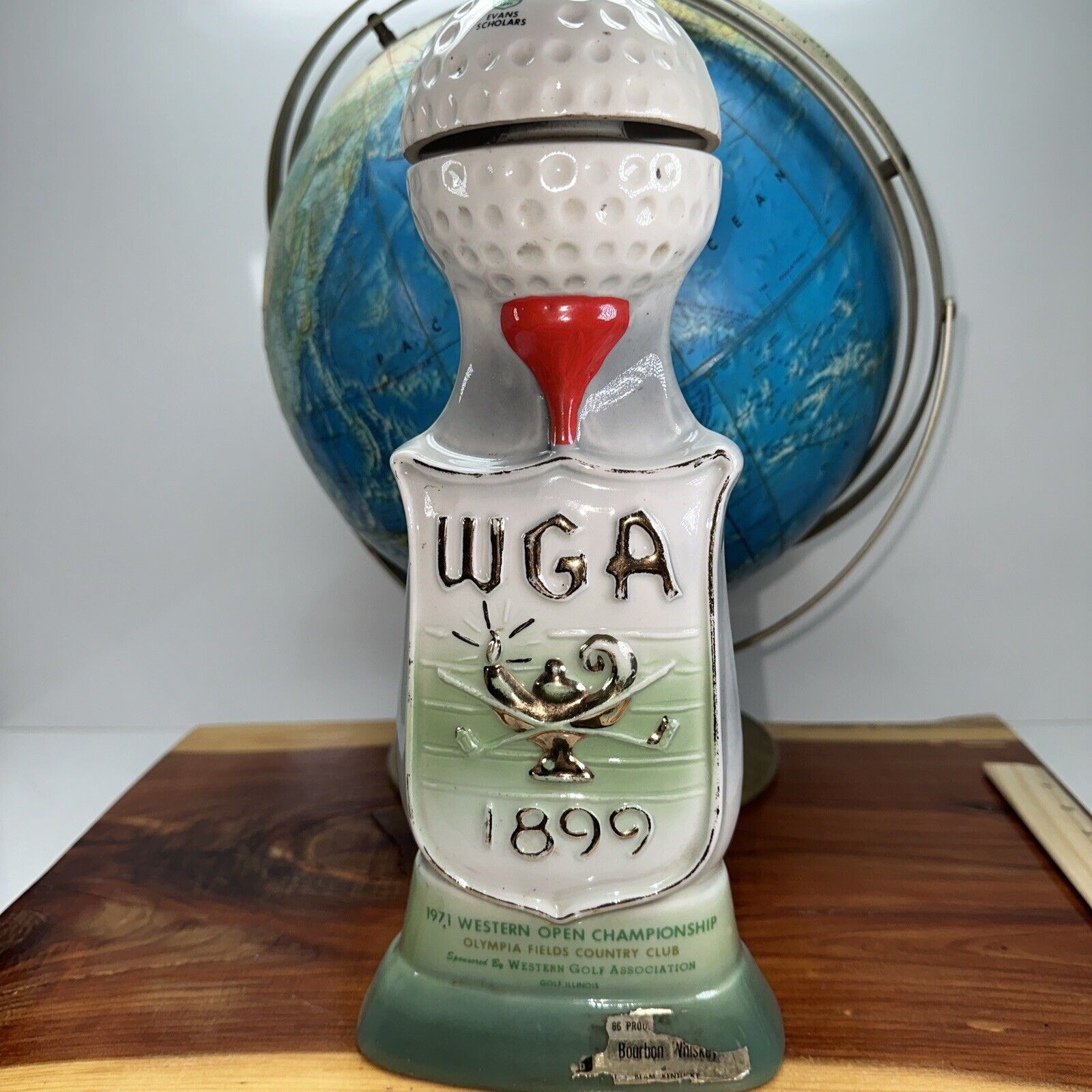 1971 Vintage Jim Beam Whiskey Decanter WGA Western Open Championship~ EMPTY