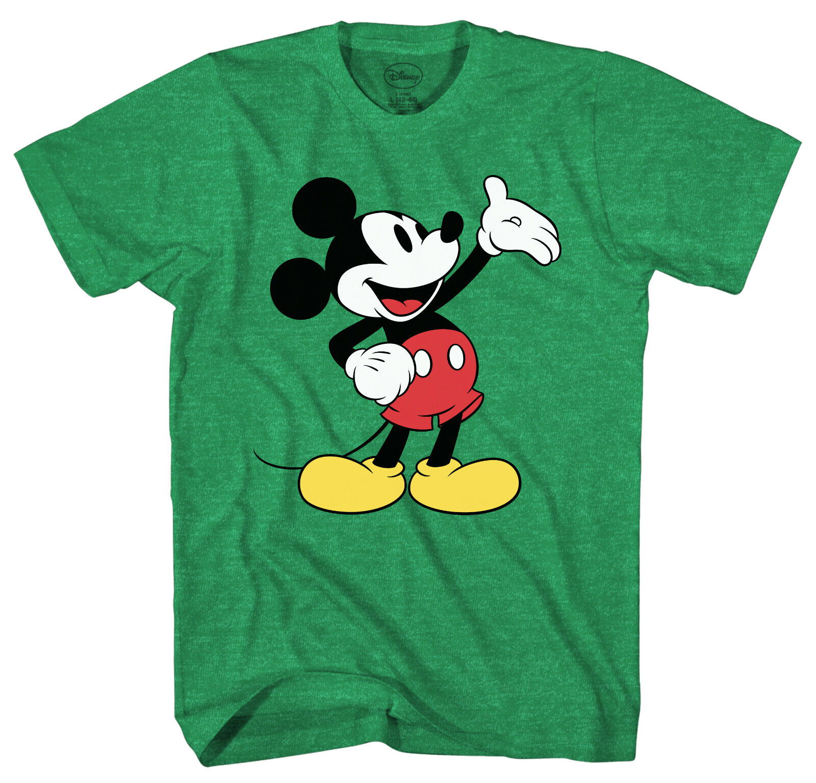 Disney Mickey Mouse Wave Men's Green Heather T-Shirt