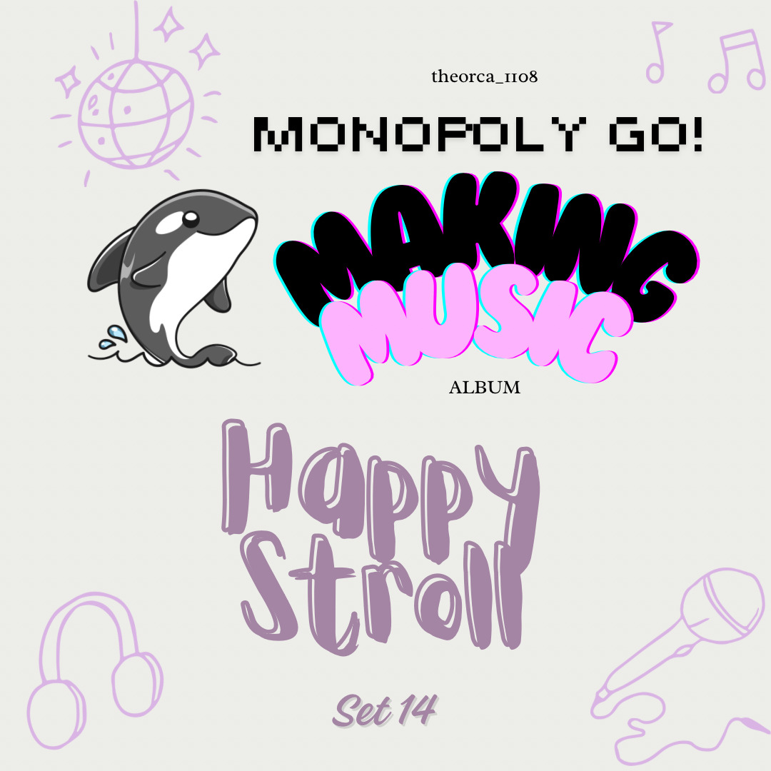 Monopoly Go 5🌟 Stickers Set 14- Happy Stroll (FAST DELIVERY)