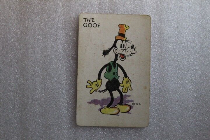 1935 Whitman Mickey Mouse Old Maid Card - The Goof  Walt Disney 1930's