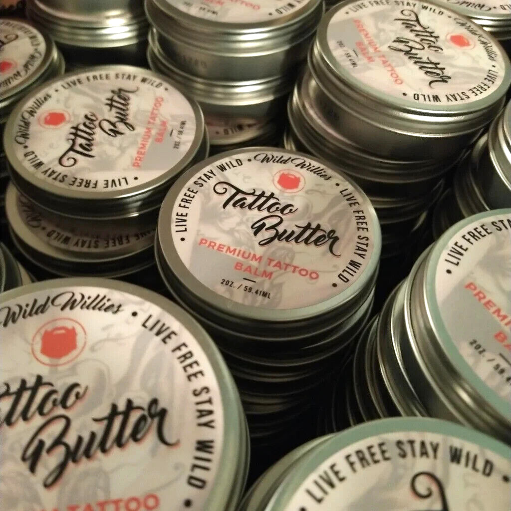 100 2oz Jars Wild Willies Tattoo Butter Balm Aftercare Soothing Healing Ointment