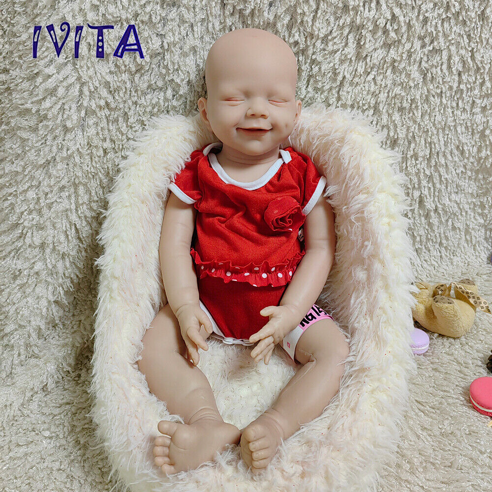 IVITA 20\'\' Vivid Soft Silicone Reborn Doll Lifelike Sleeping Baby Girl Gift
