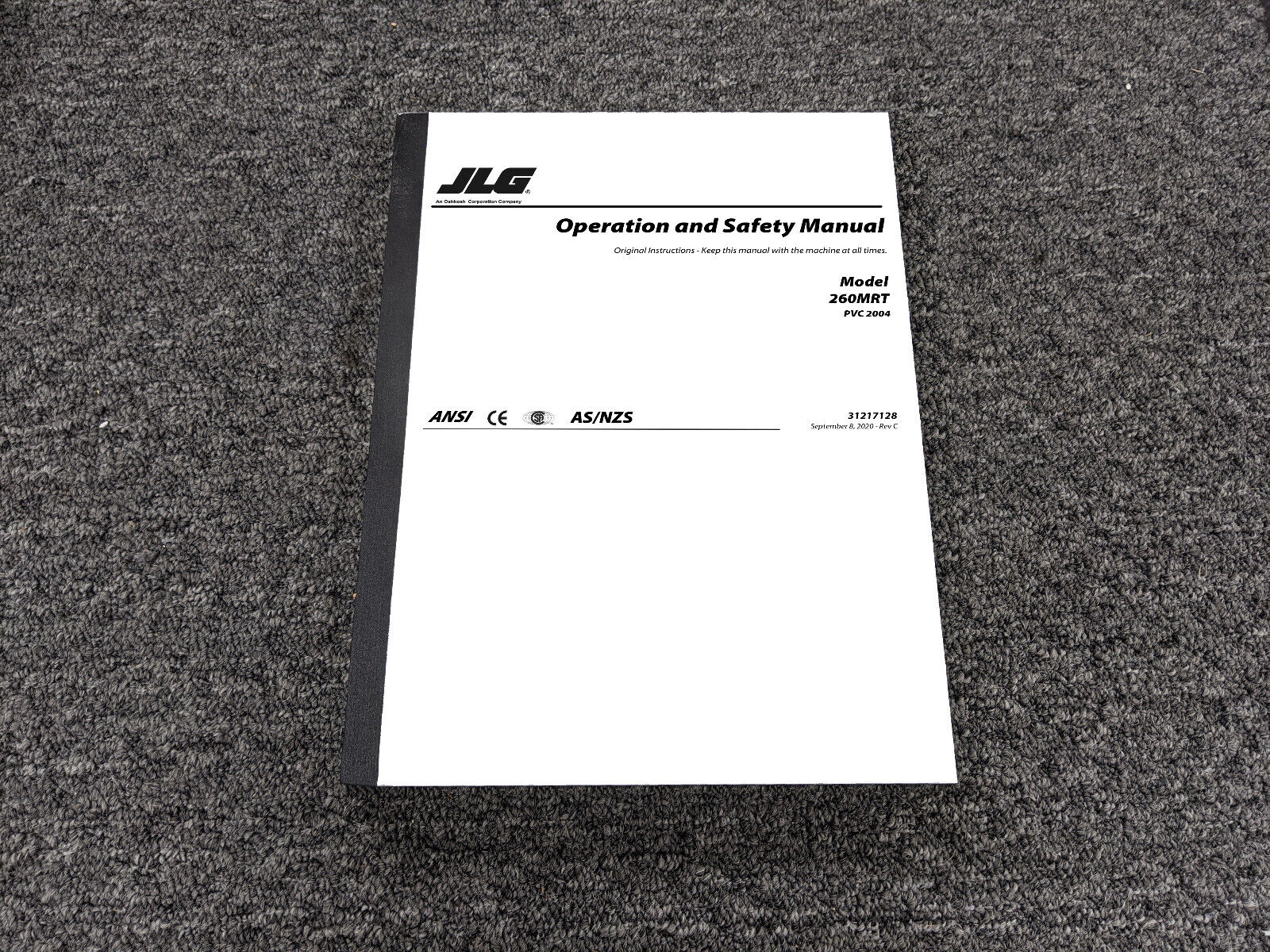 JLG 260MRT Scissor Lift PVC 2004 Safety User Owner Operator Manual 31217128