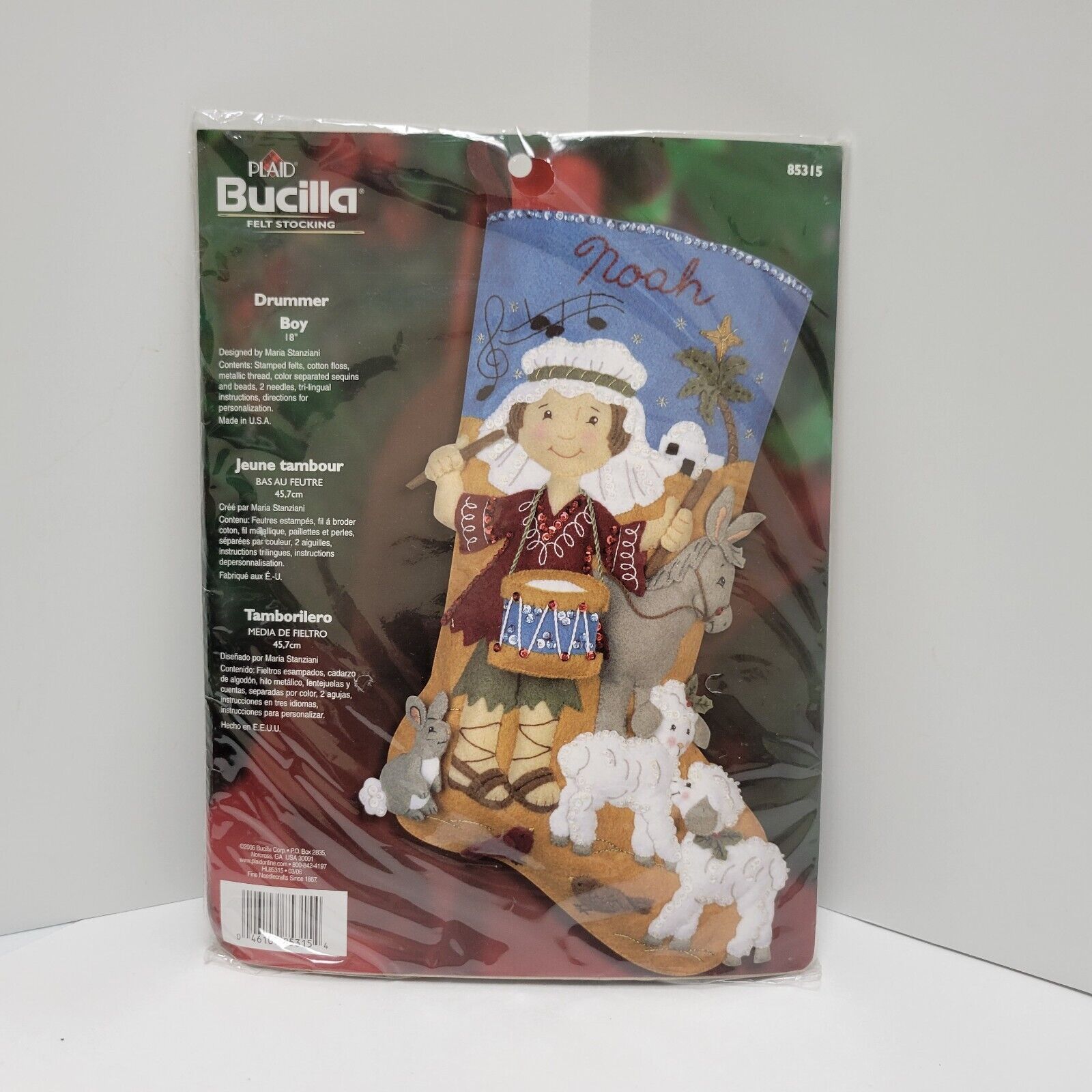 NEW Bucilla Little Drummer Boy Felt Stocking Kit Christmas Embroidery 18\