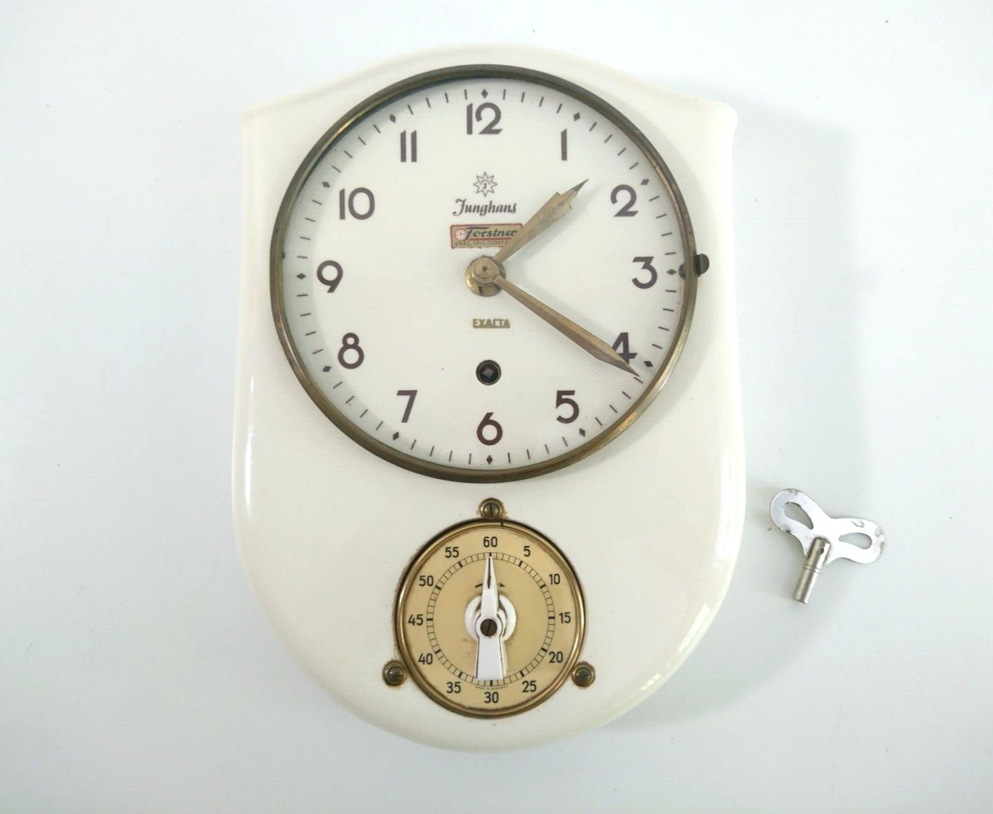 Vintage Kitchen Clock With Timer Junghans Mid Century Modern 1950s Working