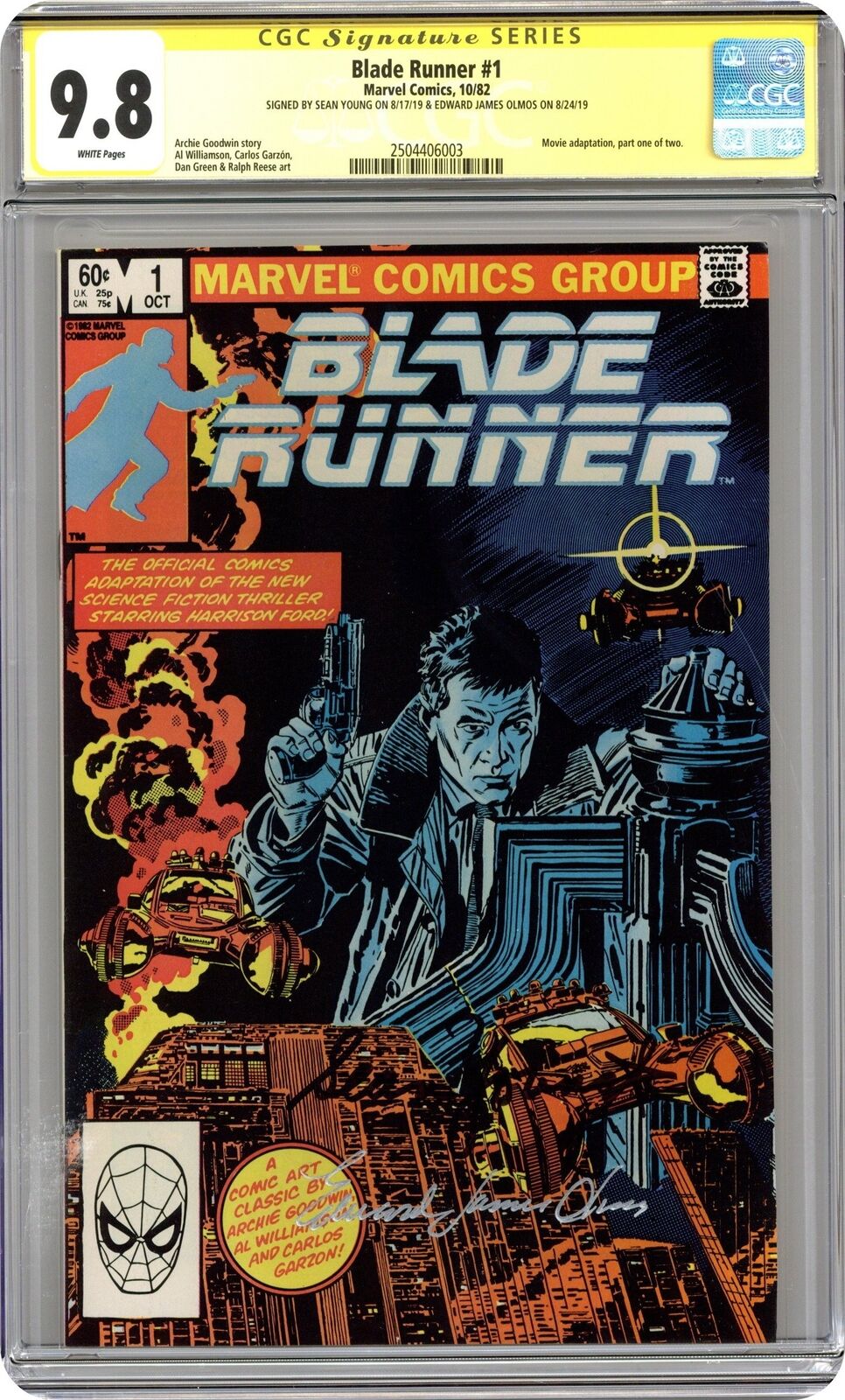 Blade Runner #1 CGC 9.8 SS Young/ Olmos 1982 2504406003
