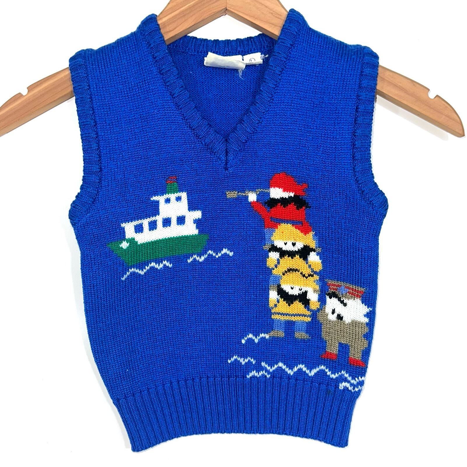 Vintage J.G. Hook Baby Sailor V-Neck Sweater Vest 