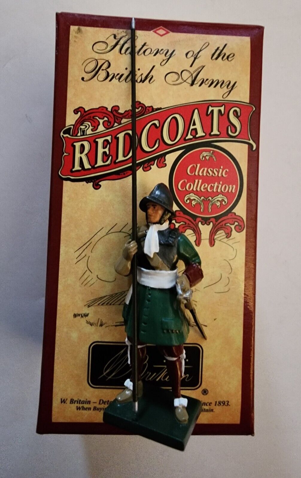 W Britain Redcoats #43043 Pikeman The Coldstream Guards 1670 Toy Soldier