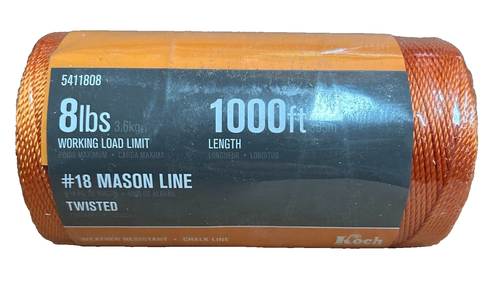 NEW 1000 FT #18 Mason Line Twisted Rope Cord Chalk Seine Twine String Orange 8lb