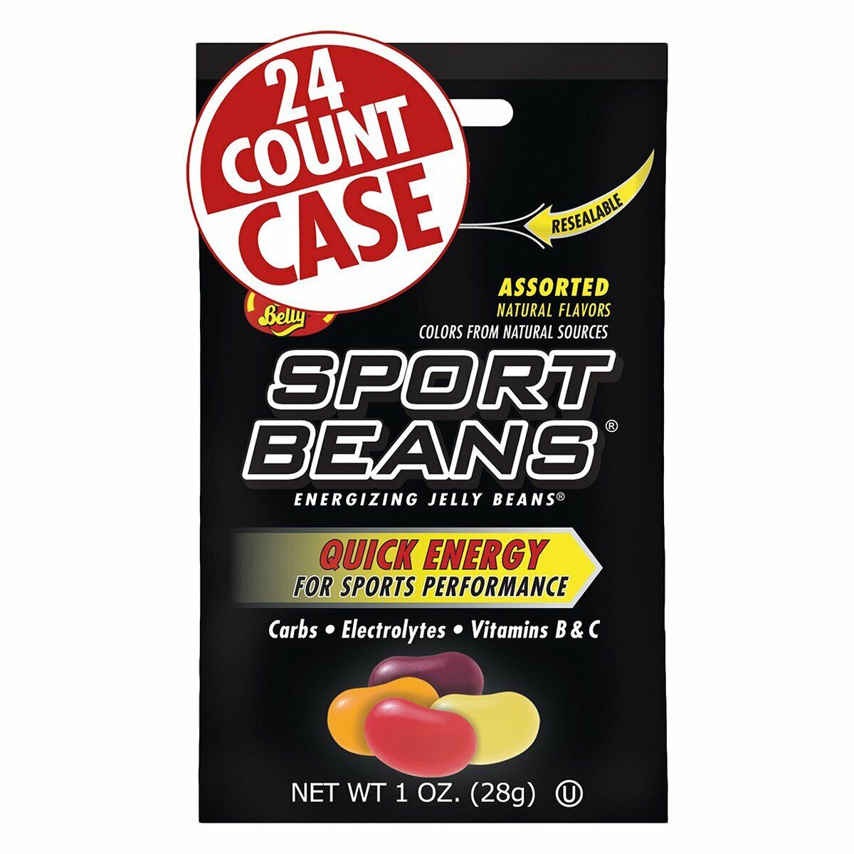 Jelly Belly Sport Beans, Energizing Jelly Beans, Assorted Flavors, 24 pack