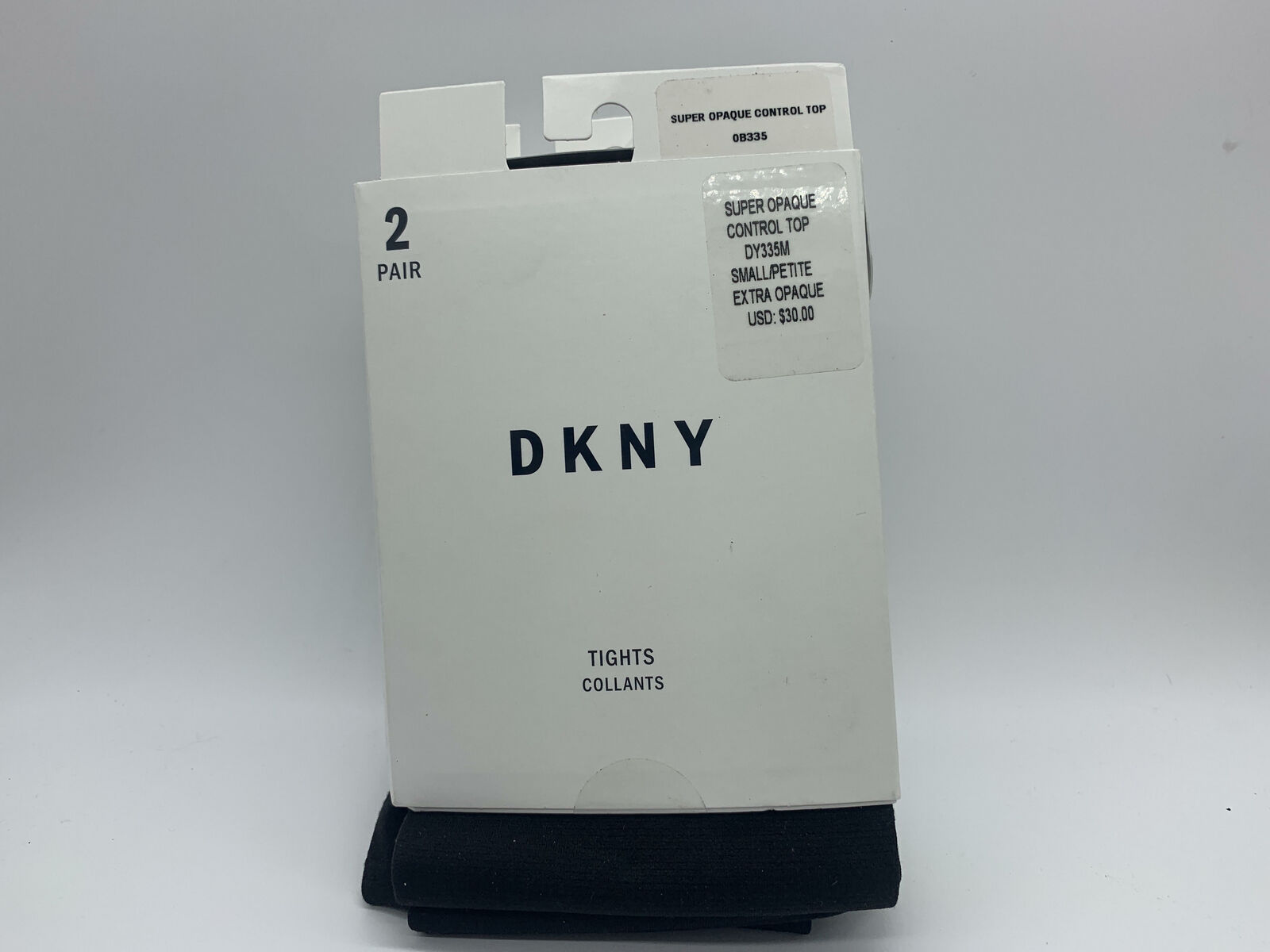 DKNY Super Opaque Control Top Tights - 2 PAIR, Small, DY335M