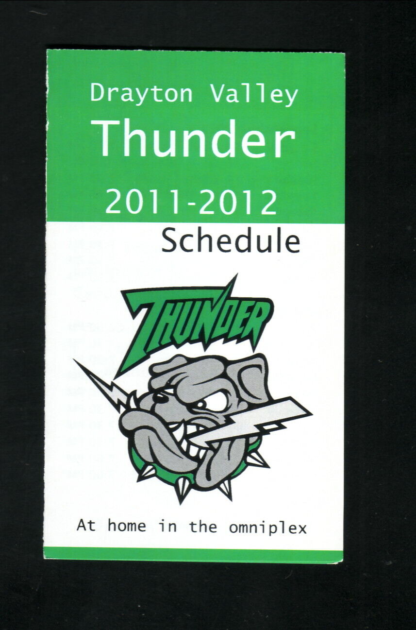 Drayton Valley Thunder--2011-12 Pocket Schedule--Servus Credit Union--AJHL