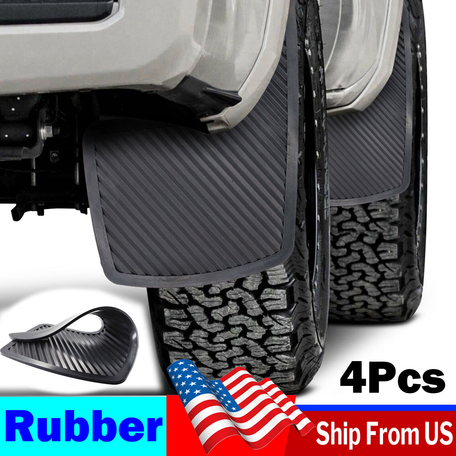 4Pcs Universal Rubber Mud Flaps Splash Guards Mudguards Front Rear Racing Rally