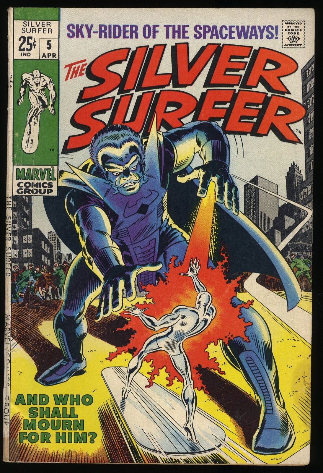 Silver Surfer #5 VG 4.0 John Buscema Artwork Fantastic Four Marvel 1969