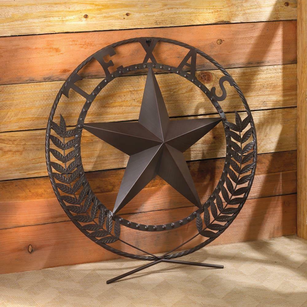 Large Metal Texas Lone Star Western Wall Sculpture Plaque Garden Outdoor Art NEW