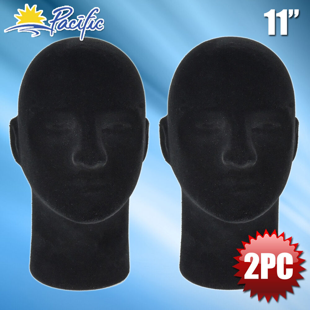 NEW Male FOAM black MANNEQUIN head display wig hat glasses 2pc