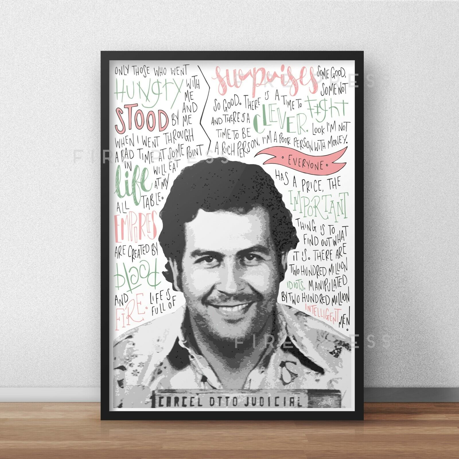 Pablo Escobar Poster / Print / Wall Art A5 A4 A3 / Columbia Drug Cartel / Mexico