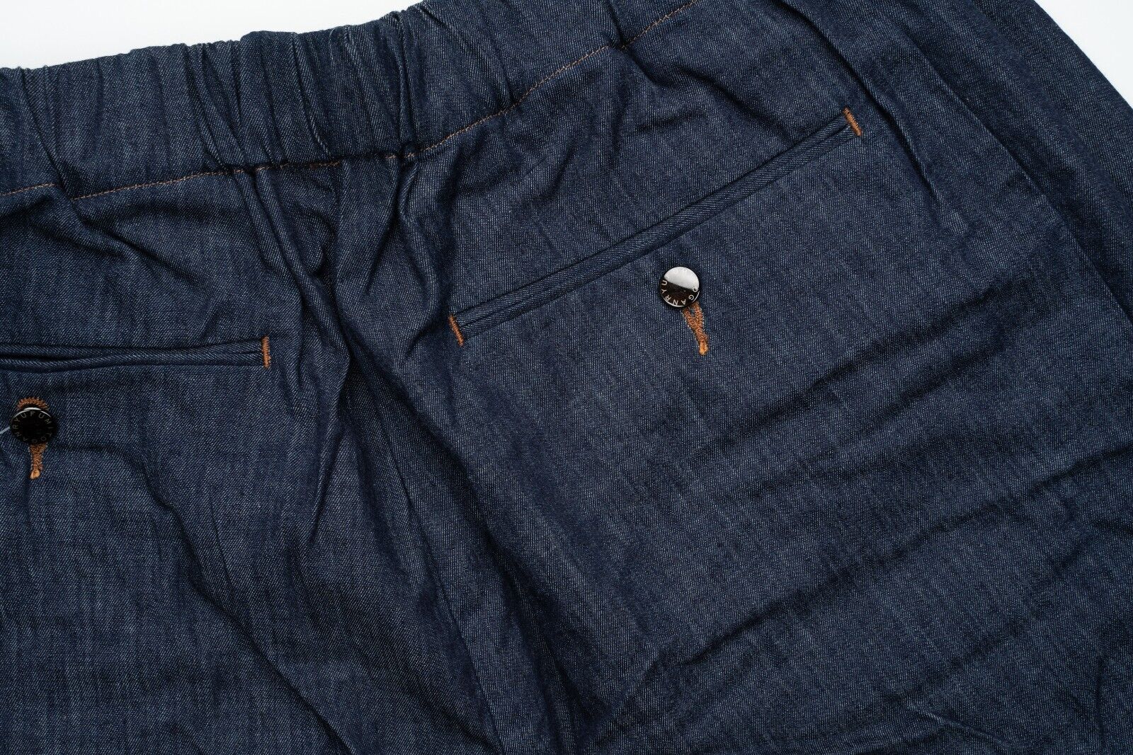 NWT FUMITO GANRYU Made in Japan Navy Denim Cotton Long Shorts 1 Fits L