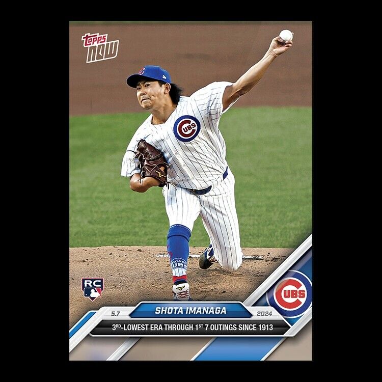 2024 Topps Now Card # 165 Shota Imanaga Chicago Cubs RC PRESALE Rookie