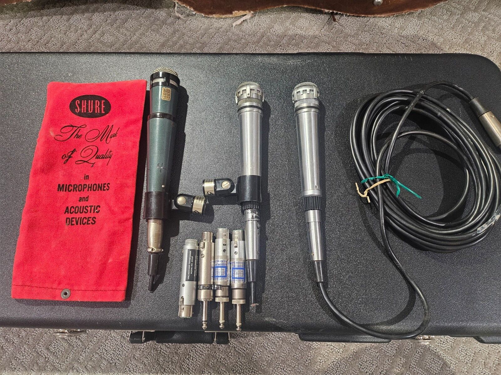 Vintage 1960s audio Altec 685A + 2 Turner 500 Dynamic microphones + accesories
