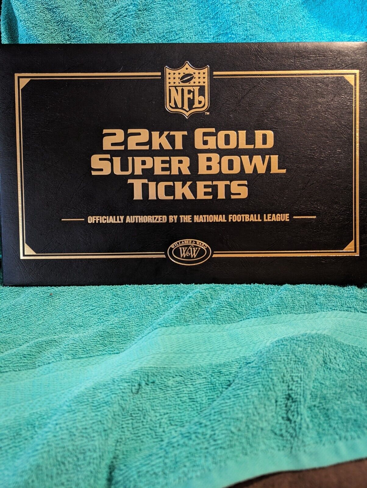  Willabee & Ward NFL 22KT Super Bowl Tickets Binder With 22 Kt Superbowl I Tckt